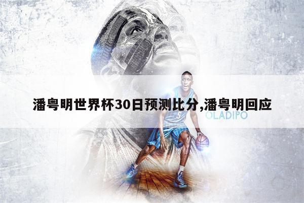 潘粤明世界杯30日预测比分,潘粤明回应